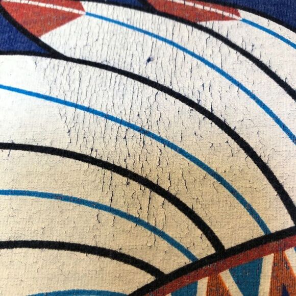 Riot Society Men's Unisex Blue Graphic Tee T-shirt Large Indian Chief Comfot - Picture 7 of 9